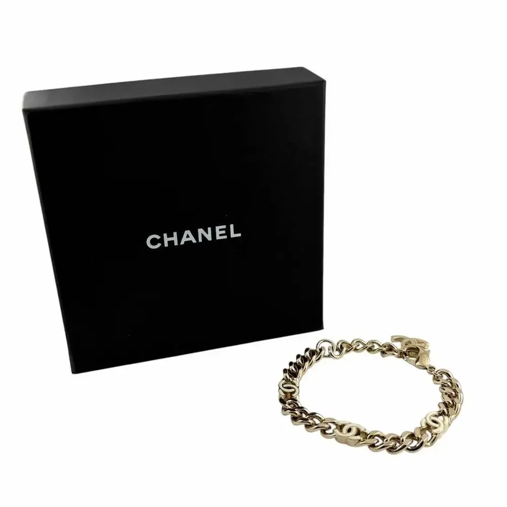 Chanel Cc Logo Chain Bracelet Metal #256929C11B - Picture 2 of 6